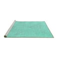 thumbnail image 2 of Ahgly Company Machine Washable Indoor Rectangle Oriental Turquoise Blue Industrial Area Rugs, 8' x 10', 2 of 4