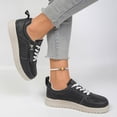 thumbnail image 5 of Rokment Women's Platform Chunky Low Top Fashion Sneakers Vintage Casual Leather Patchwork Zip up Height Increasing Non Slip Tennis Work Shoes Black Size 6, 5 of 7