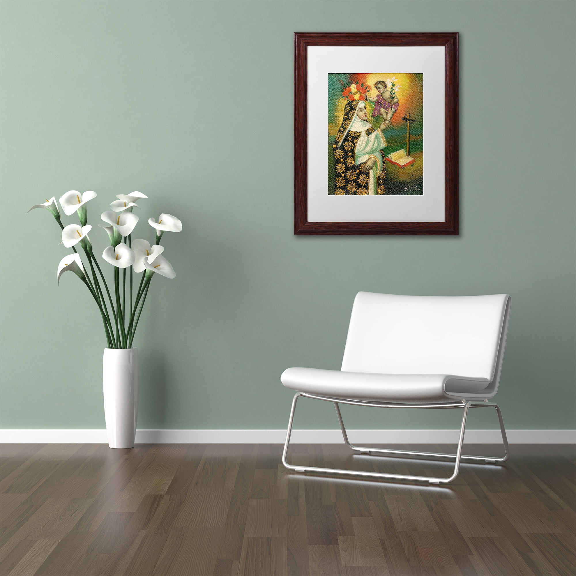 Trademark Fine Art "Mother and Child" Canvas Art by Masters Fine Art, White Matte, Wood Frame