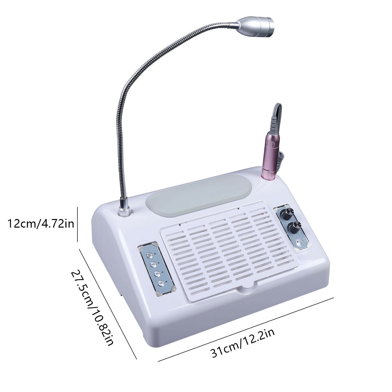 Modern White 5-in-1 Electric Nail Drill Machine for Most Nail Adhesives on The Market Multi-angle Bending Design