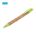 thumbnail image 3 of Uxcell Wheat Straw Pens Black Ink Cork Recycle Ballpoint Pens, Green 20 Pack, 3 of 7