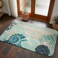 thumbnail image 6 of 3.94'x5.25' Area Rug for Bedroom, Coastal Coral Non Slip Soft Small Carpet for Living Room Dining Room, Washable Low Pile Rugs Kitchen Nursery Floor Mat Ocean Starfish Beach Conch Turquoise Wood, 6 of 9