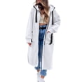 thumbnail image 2 of VBVC Women's Oversized Long Zip Up Hoodie , Drawstring Hooded Jacket For Women , Ladies' Casual Fall Winter Outerwear with Pockets, White , S-3XL, 2 of 9
