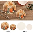 thumbnail image 3 of SKYSONIC 2 pcs Thanksgiving Pumpkin Ear Pot Holders Trivets, Heat Resistant Trivets,Autumn Oil Painting Cotton Thread Weave Mats for Hot Pads Pans Pot Bowl Teapot, 3 of 7