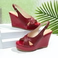 thumbnail image 6 of Viluyesy Women's Platform Sandals, Peep Toe Fashion Comfort Adjustable Buckle Summer Thick Sole Slingback Shoes Red 6.5, 6 of 9