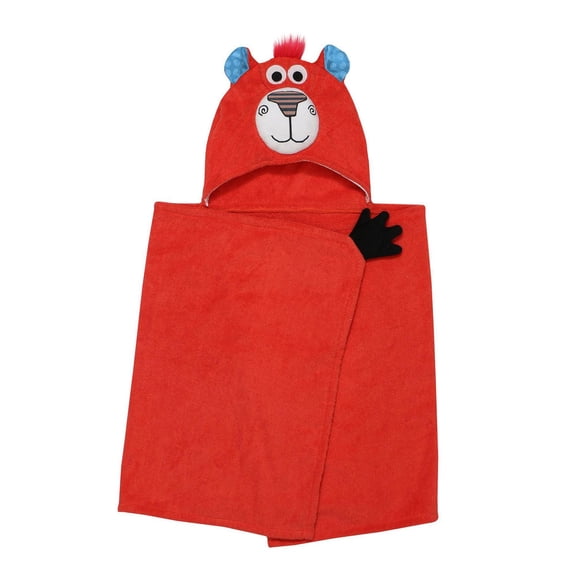 ZOOCCHINI - Toddler, Kids Plush Snow Terry Hooded Bath Towel - Swim Towel - Bosley the Bear