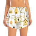 thumbnail image 3 of Uemuo Farm Bee Cute Honey Pattern Women's Athletic Shorts High Waisted Running Shorts with Liner Pockets Gym Elastic Workout Shorts-Small, 3 of 9