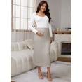 thumbnail image 5 of DARING DIVA Women's Midi Skirt Adjustable High Waist Over Belly Stretchy Jersey 2XL Brown, 5 of 8