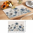 thumbnail image 6 of Blue Flowers Placemats Set of 1, Country Watercolor Blue Grey Floral Linen Texture Non-Slip Place Mats Washable Table Mats for Kitchen Dining Table Decorations Indoor/Outdoor, 6 of 9