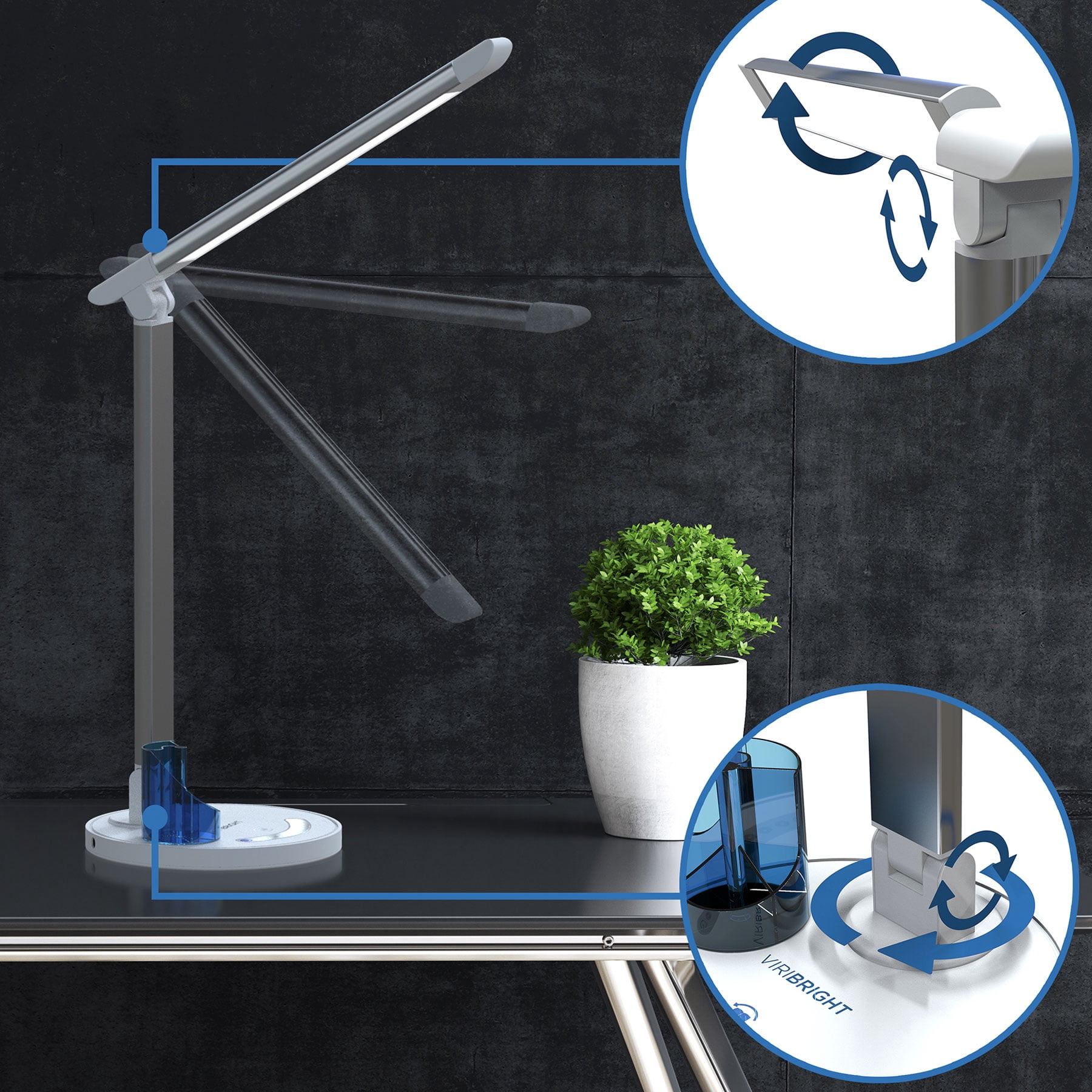 Viribright® LED Desk Lamp w/ Touch Controls & USB Charge Port