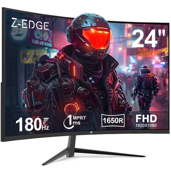 Z-EDGE UG24 24-Inch Curved Gaming Monitor 180Hz(DP) 144Hz(HDMI) 1ms Full HD 1920x1080 HDMI DP Port