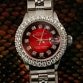 thumbnail image 4 of Pre-Owned Rolex Datejust 26MM 6917 Red Diamond Dial Diamond Bezel Stainless Steel Jubilee Bracelet, 4 of 9