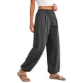 thumbnail image 7 of Yifymode Womens Balloon Pants Trendy Casual Elastic Waist Wide Leg Harem Pants Baggy Pleated Lantern Trousers, 7 of 7