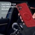 thumbnail image 5 of ELEHOLD PU Leather Case For iPhone 16 Plus Slim Magnetic Shockproof Cover, [MagSafe Compatible], [Lens&Screen Protection], Drop protection Case - Winered, 5 of 11