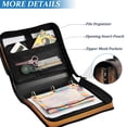 thumbnail image 4 of WOBOGO Orange Blackground Pattern Ring Binder Bag 1.5in Folder Organizer with Shoulder Strap for 13Inch Laptop and 500 Sheets of Paper, 4 of 8