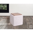 thumbnail image 4 of Loft Lyfe Fil de Coton Jaxston 3-en-1 Pouf/pouf/table d'Extrémité, Blanc, 4 of 7