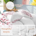 thumbnail image 2 of 3 Piece Cherry Blossom Duvet Cover Set Queen Size,Microfiber Comforter/Quilt Cover with Corner Ties and 2 Pillowcases,Spring Pink Floral Branches Watercolor All Season Bedding with Zipper Closure, 2 of 8