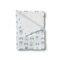 thumbnail image 2 of Bicycle Soft Flannel Fleece Throw Blanket, Dutch Ornament Drawings in Blue Windmill Narrow House Bicycle Topiary Tree, Cozy Plush for Indoor and Outdoor Use, 50" x 60", White Night Blue, by Ambesonne, 2 of 5