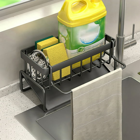 Organizador de Fregadero Portaesponjas – Cesta para Fregadero de Acero Inoxidable con Drenaje, Rack de Secado Ventilado para Esponjas de Cocina o Baño – Soporte de Almacenamiento Compacto,