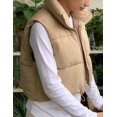 thumbnail image 4 of Shiyifa Veste Courte à Col Montant avec Fermeture Éclair pour Femmes, 4 of 6
