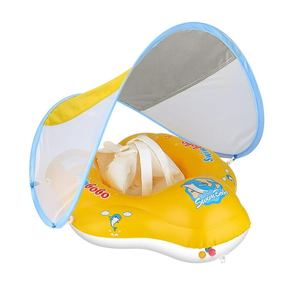 Flotador de natación para piscina con toldo para bebés