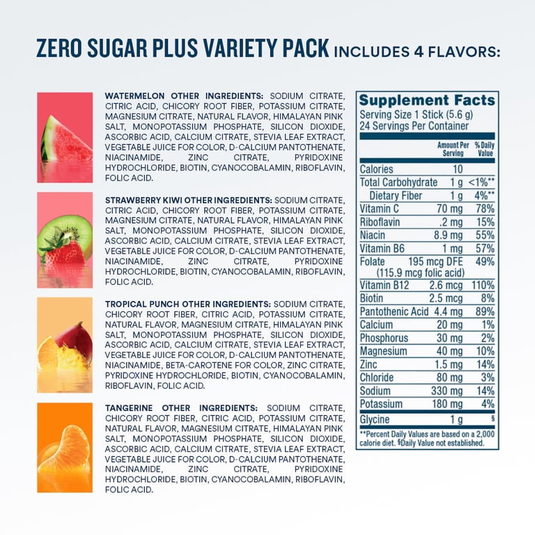 DripDrop Zero Sugar Plus Hydration Multiplier, 24 Packets Variety Pack photo 2