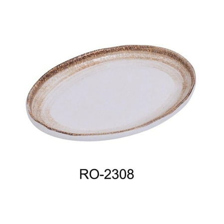 Yanco RO-2308 8 x 5.5 x 0.75 in. Rockeye-2 Porcelain Two-Tone Platter - Pack of 36