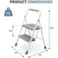 thumbnail image 2 of Casabay 2-Step Ladder with Anti-Slip Pedal, Foldable Step Stool with Solid Triangular Structure & 800 Lbs Sturdy Steel Ladder for Home, Kitchen, Garage, Grey, 2 of 7