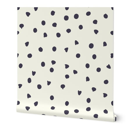 Wallpaper Roll Polka Dot Dots Black And White Trendy 24in X 27ft Walmart Com Walmart Com
