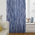 thumbnail image 6 of Vintage Wave Lines Sheer Curtains 54 Inches Long, Classic Minimalist Striped Navy Blue Light Filering Curtains, Breathable Simi Curtain Privacy Drapes for Kitchen Bathroom Small Window Treatment, 6 of 9