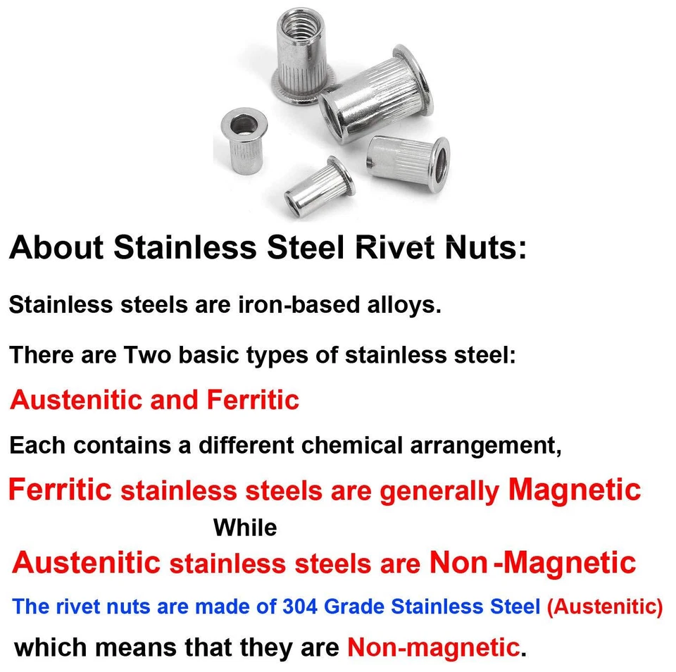 CIRCLE- 30Pcs M8 Rivet Nuts Stainless Steel Threaded Rivet Insert Nuts Rivnuts Nutsert