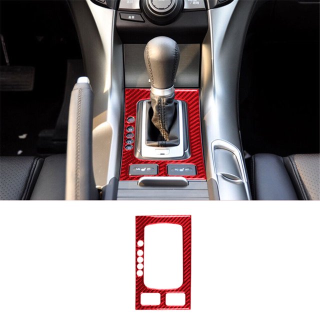 Red Carbon Fiber Interior Shifter Surround Cover Trim for Acura TL 2009-2014