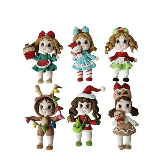 IMANES DE MUÑECAS DE NAVIDAD 6 PZ LIMERENCE
