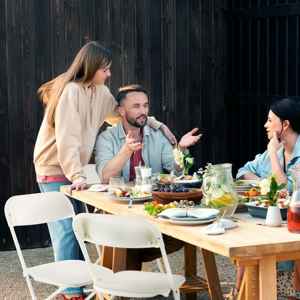 CONCETTA Plastic Folding Chair Set of 6, 330LB Load Capacity Lightweight for Indoor/Outdoor, White CONCETTA Plastic Folding Chair Set of 6, 330LB Load Capacity Lightweight for Indoor/Outdoor, White - Image 4