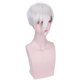 thumbnail image 2 of Peluca corta sintética blanca para cosplay con flequillo lateral, 2 of 3