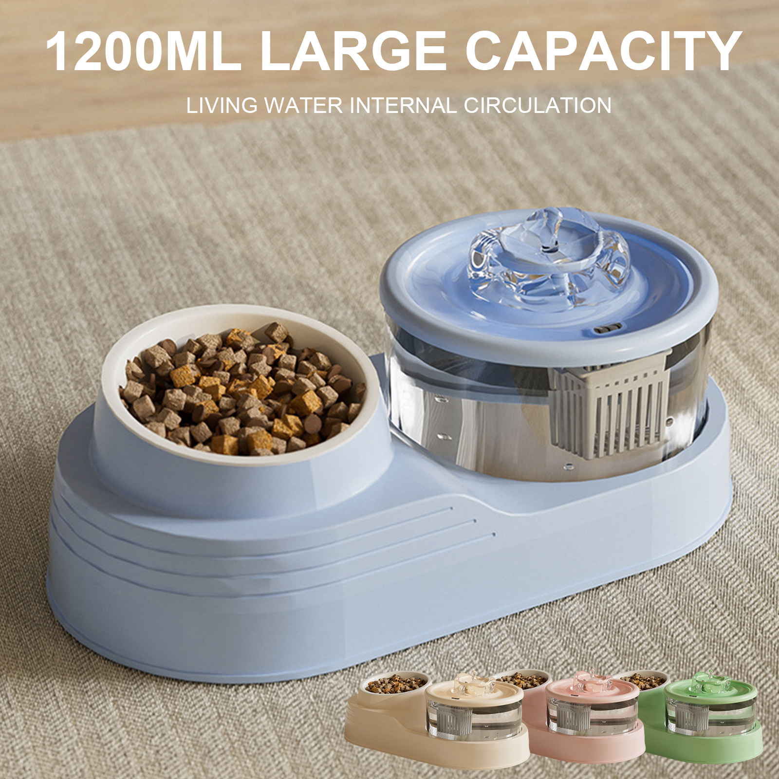 Dog Cats Water Dispenser Automatic Feeders Set Small Automatic Bowl Dispenser for Home or Travel