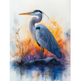 thumbnail image 1 of Qisvanset 12x16 Inch Grace Heron Watercolor Canvas Wall Art, Elegant Coastal Bird Nature Lover Home Wall Decor, 1 of 8