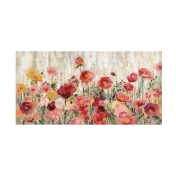 Trademark Fine Art Silvia Vassileva Sprinkled Flowers Canvas Wall Art - 16x32