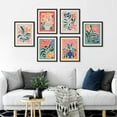thumbnail image 3 of PixonSign Framed Canvas Print Wall Art Set - Mid-Century Tropical Abstract Flower Gallery Posters - Set of 6 Vintage Retro Antique Mixed Media Country Cultural Art Wall Décor - 11"x14"x6 Black, 3 of 5