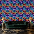 thumbnail image 6 of Retro Peel and Stick Wallpaper Leopard Bold Teal Purple Panels modern Wall Mural 23.6in x 9.8ft Self Adhesive Removable Wall Paper Renter Friendly Wallpaper for Bedroom Dressing Room Salon, 6 of 8