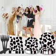 thumbnail image 4 of CUITING Fournitures Jetables pour Fête d'Anniversaire Imprimé Vache Rose Service 24 (96 Pcs), 4 of 7