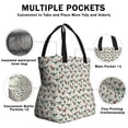 thumbnail image 3 of Beige Christmas Dinosaur Pattern Drawstring Lunch Bag Women - Drawstring Lunch Bag Insulated for Work Office - Stain-Resistant Large Lunchbags for Women with Multi-Pockets, 3 of 6