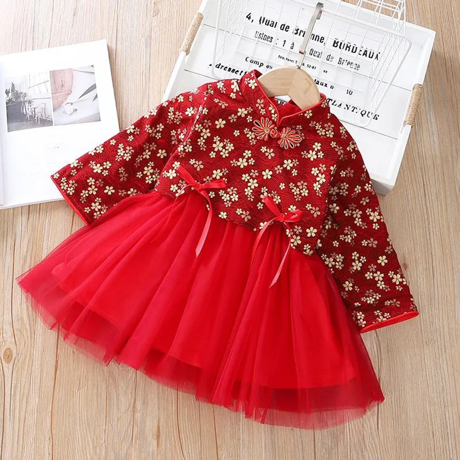 Robe Fée Fille Nouvel An Chinois – Doublure Polaire Chaude, Broderie Tang, Costume Princesse Et Danse