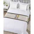 thumbnail image 5 of Bed Runner Scarf Twin Size, Lemon Stain Bed Runners & Scarves for Foot of Beds, Summer Botanical Black White Plaid Pastoral Wooden Decorative Bedding Runner Scarf for Hotel Home Bedroom 71 x20 Inch, 5 of 6