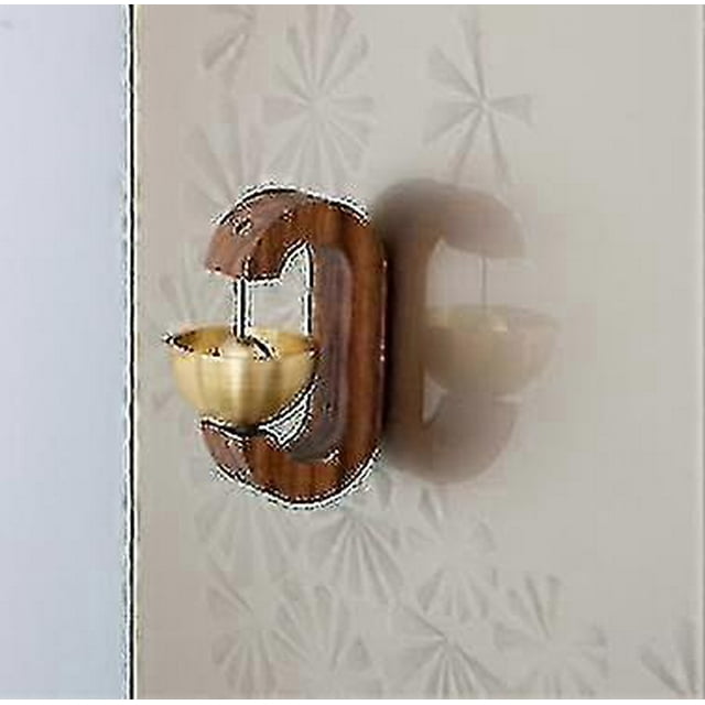 Timbre de comerciante para abrir puertas, timbre de madera magnético, timbre decorativo dorado con campana de latón - d p20241126984