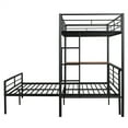 thumbnail image 6 of Twin Over Full Metal Bunk Bed with Desk, L Shaped Bunk Bed with Ladder and Quality Slats for Bedroom- Black, 6 of 7