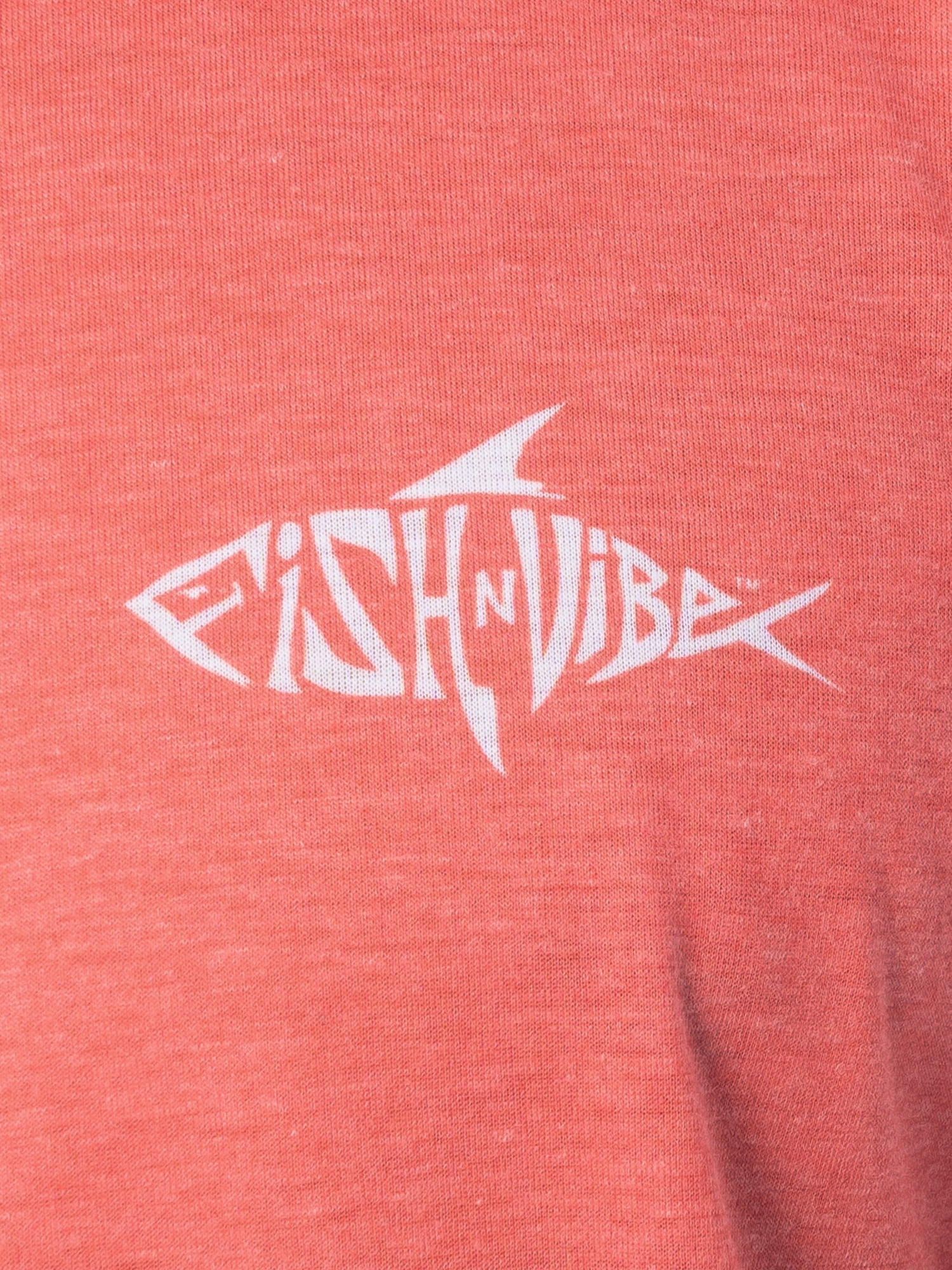 Fish N Vibe Men's Short Sleeve Fishing Performance Outdoor Graphic T-Shirt, Spiced Coral, 2XL