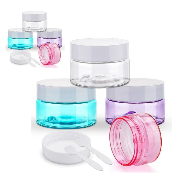 8PCS 1oz Hethyo Refillable Travel Plastic Toiletries Dispenser Cans, Dispenser Storage Jars.