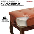 thumbnail image 2 of Adjustable Piano Bench with Storage - 3" Padded Seat, Curved Legs, Heavy Duty 445lb Capacity, 2 of 12