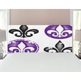 thumbnail image 1 of Fleur De Lis Headboard, Arrangement of Fleur De Lis Designs Silhouettes Vintage Spiral Art, Upholstered Decorative Metal Bed Headboard with Memory Foam, Full Size, Black Purple, by Ambesonne, 1 of 4